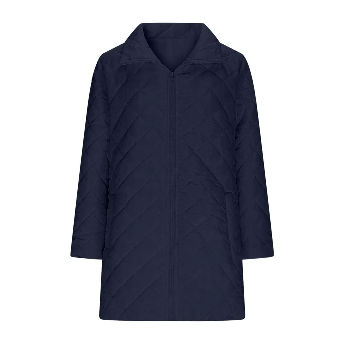 Chaqueta Informal Acolchada de Corte Largo, Abrigo Ligero de Calle para Comodidad Diaria, Mujer, con Bolsillos, Ideal para Invierno y otoño, _2