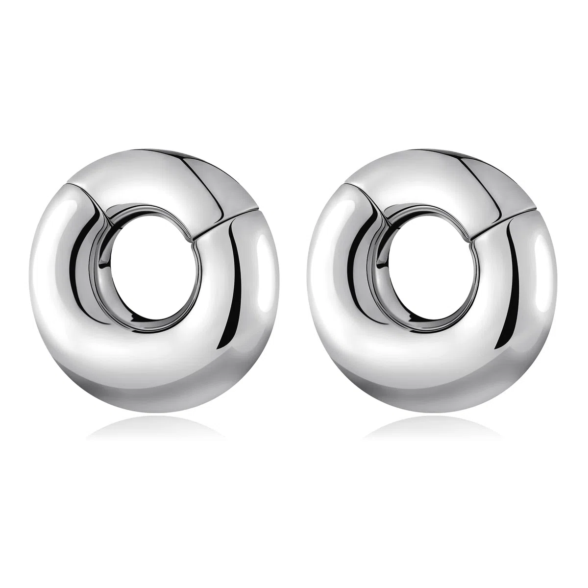 Longbeauty Piercing magnético de acero inoxidable para orejeras estiradas, 0G (8 mm), 2G (6 mm)