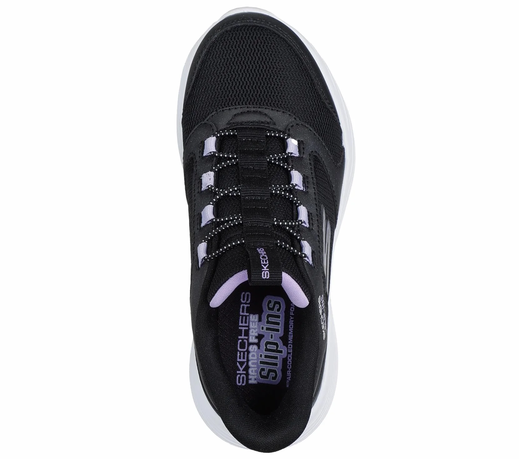 Skechers Niñas Go Run 400 V2 Tetra Speed Slip-In ENTRENADOR, Black Synthetic/Textile, 27.5 EU