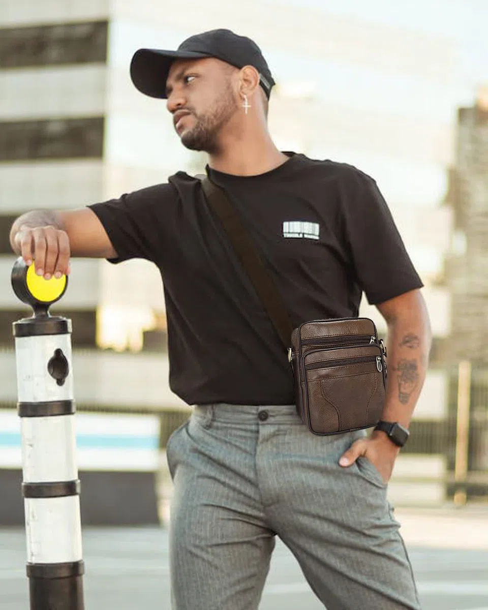 Bandoleras Hombre Piel Cuero,Bolso Bandolera de Piel Auténtica,Bolsas de Mensajero de Negocios Vintage,Bolso de Mano