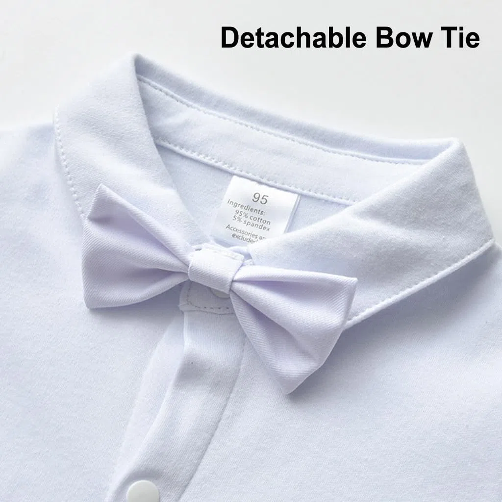 Mameluco para caballero para bebé, traje de bautizo, ropa de bautizo, traje de bautizo para bebé, mono con corbatín, chaleco con sombrero, trajes de cumpleaños, bodas y fiestas
