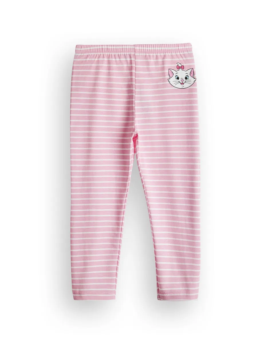Disney The Aristocats Conjunto de Pijama Marie Girls | Pijamas gráficos de Manga Larga a Rayas y piernas largas para niños en Rosa | Regalo de Merchandising de Ropa de Dormir