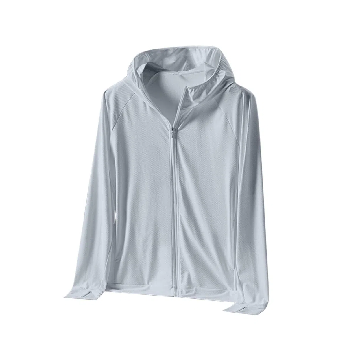 Sudadera con capucha para hombre, ligera, con cremallera, para deportes de verano, protección solar UPF 50+, casual, manga larga, elástica, para pesca, al aire libre, transpirable, con capucha, para