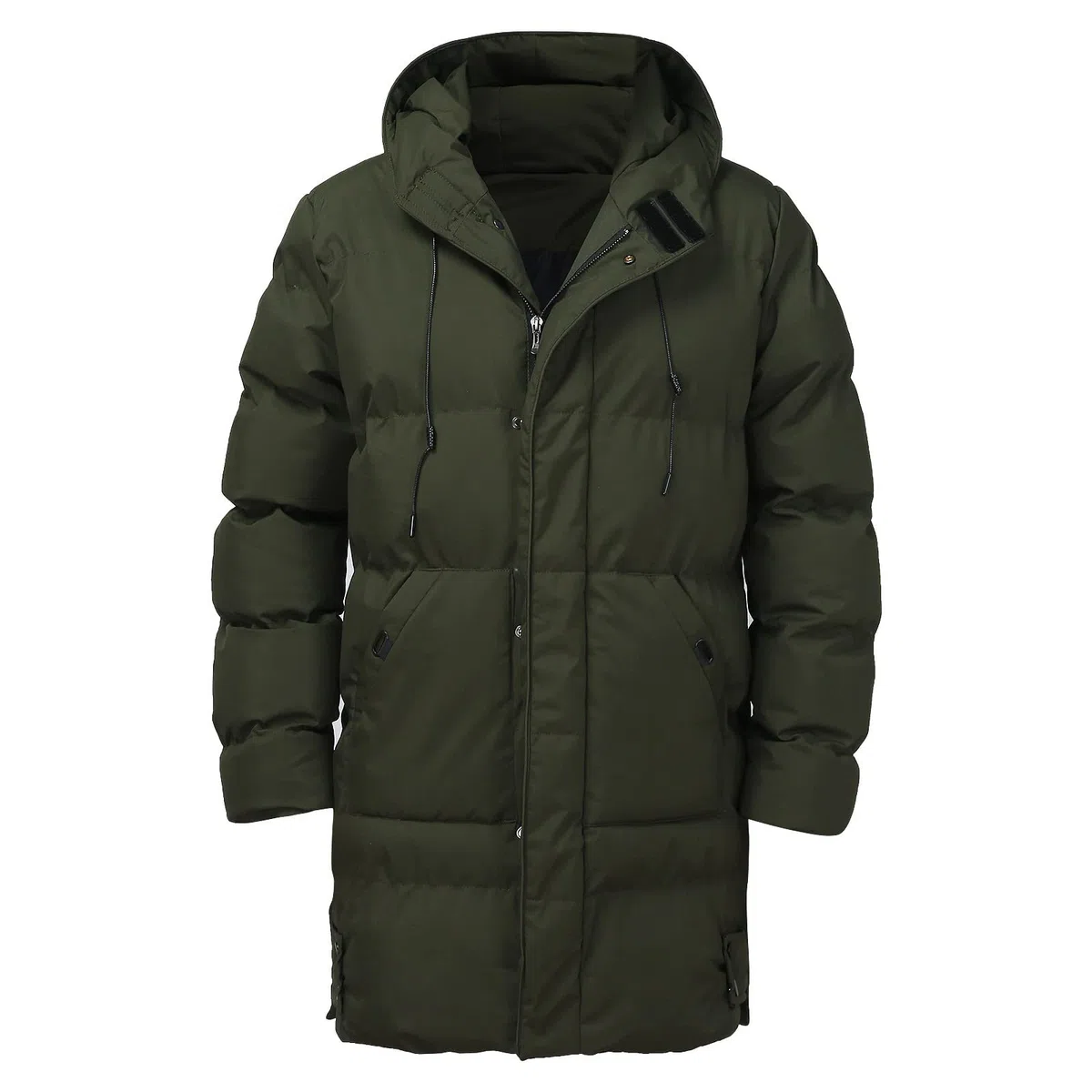 Abrigos de invierno para hombre Chaqueta Casual Sólido Bolsillo con cremallera Manga Larga Abrigo con Capucha Cálido Cremallera Empalme Abrigo Extra Largo Hombre Abrigo Invierno