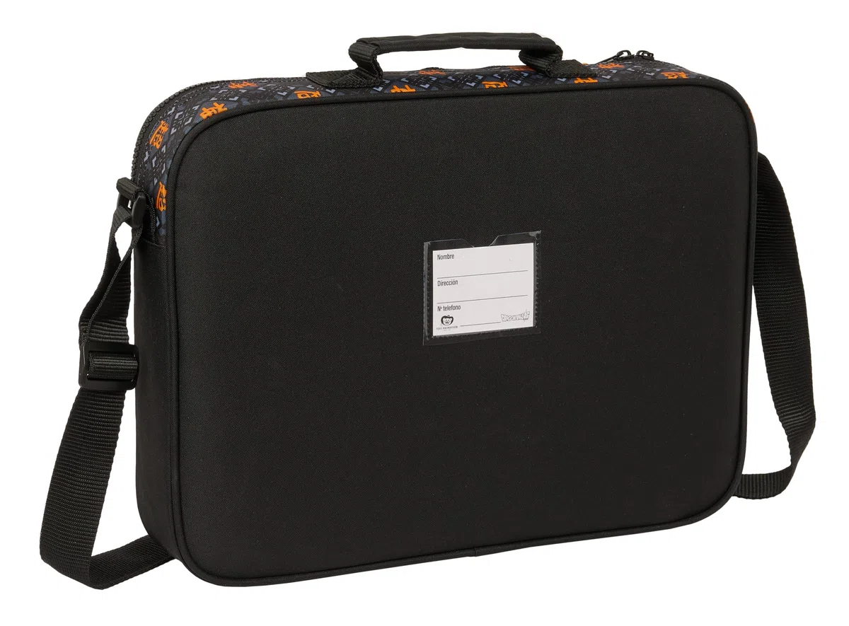 Safta Dragon Ball - Cartera Extraescolares, Maletín Portatodo, Bandolera, Cómoda y Versátil, Calidad y Resistencia, 38x6x28 cm, Color Negro