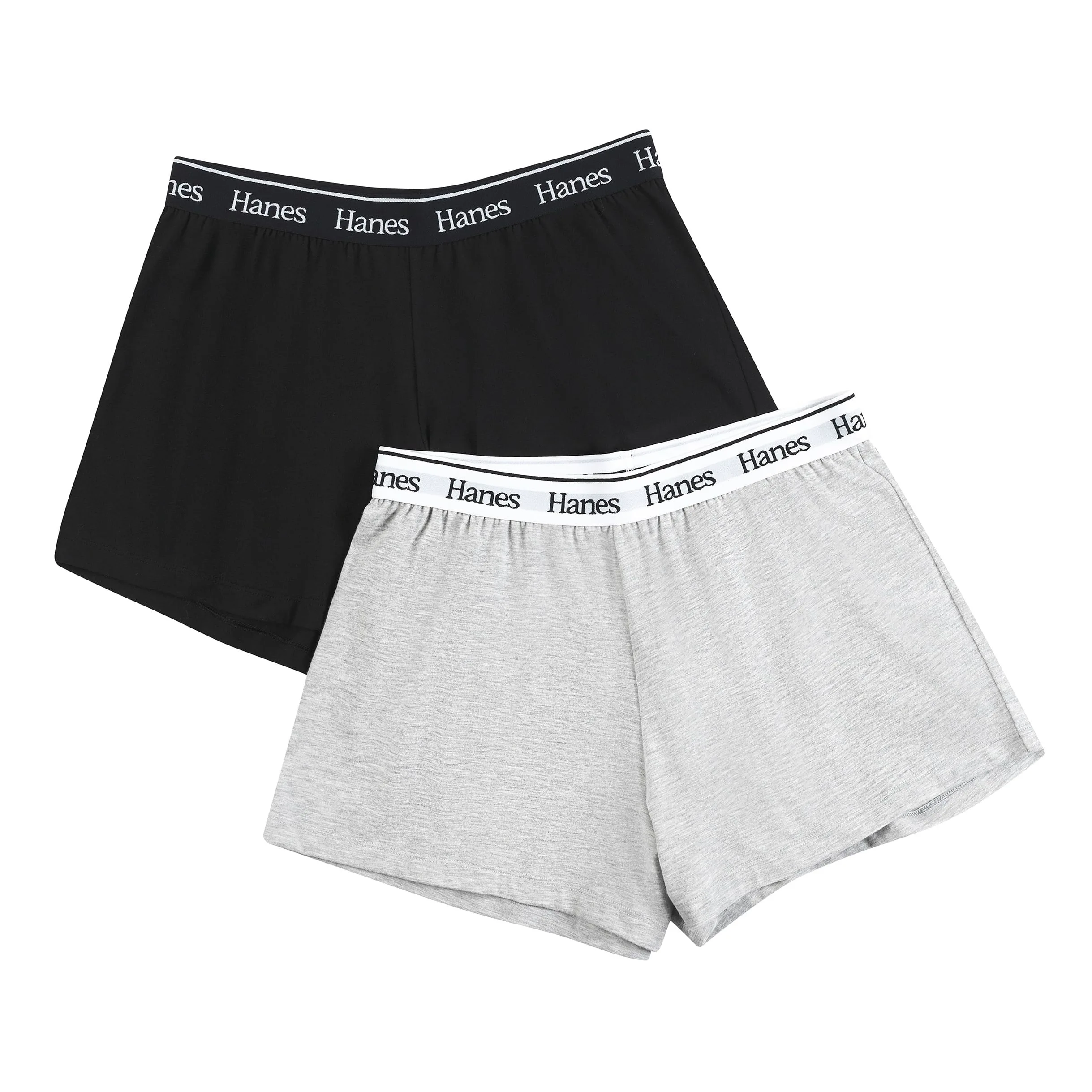 Hanes Originals - Pantalones Cortos de Dormir Supersuaves, Pantalones Cortos de Descanso, 3.25 Pulgadas, Paquete de 2 - Parte Inferior de Pijama Mujer