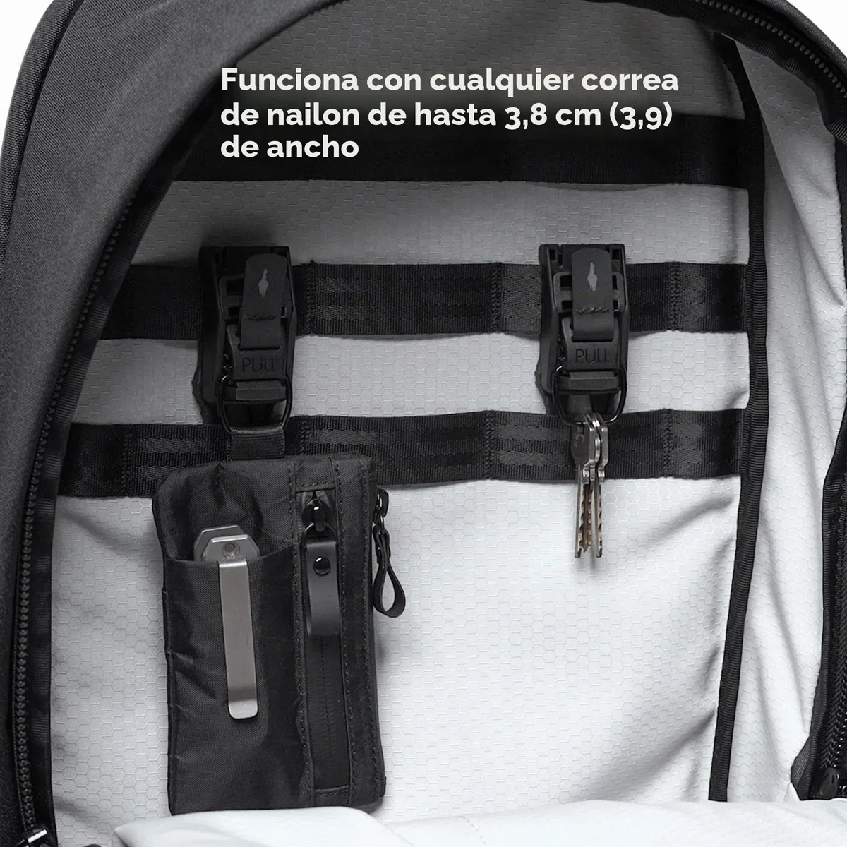 ALPAKA HUB Tactical Clip – Llavero EDC Magnético | Liberación rápida, compatible MOLLE, mecanismo de bloqueo, para bolso y cinturón, compatible con sistema HUB