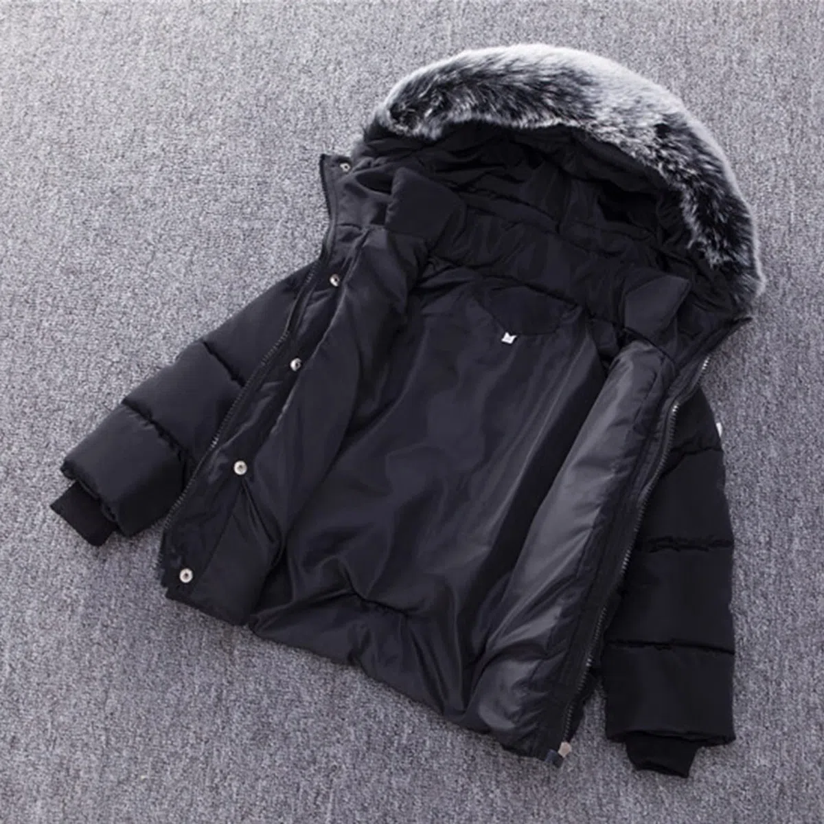 Generisch Niños Niños Bebé Niños Abrigos de Invierno Espesar Cuello Polar Sudadera con Capucha Chaqueta de Plumas a Prueba de Viento Traje de Nieve Ropa Ropa de Abrigo Niño Oliva