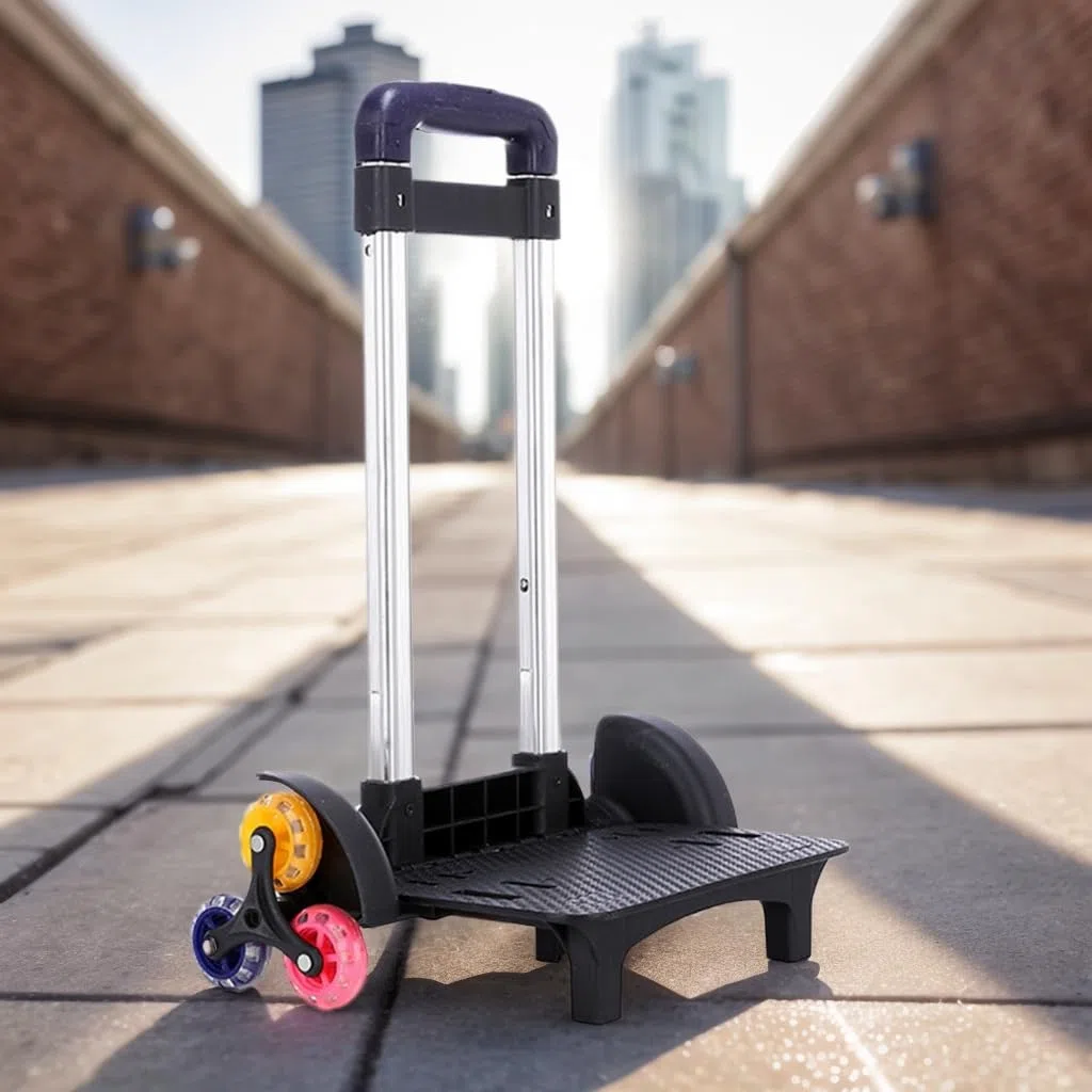 Carro plegable de 6 mochilas con asa telescópica, equipaje de mano de viaje para mochilas escolares