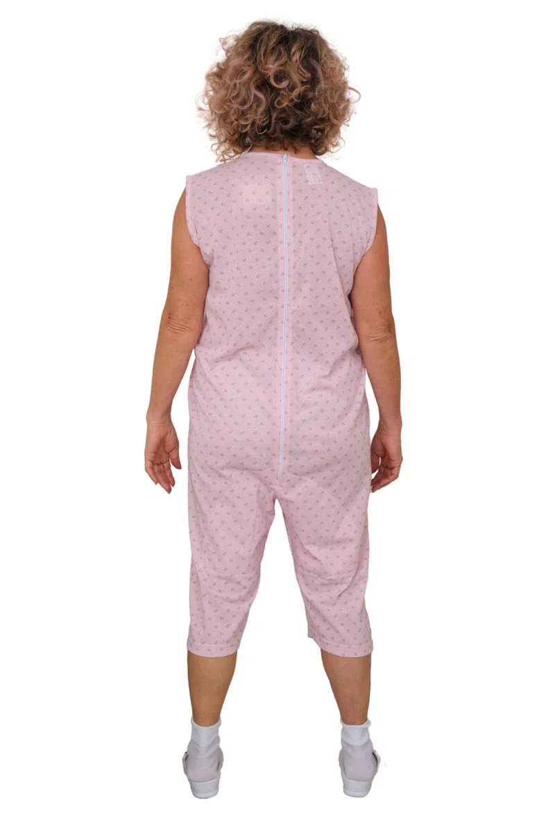 FERRUCCI COMFORT Pijama sanitario sin mangas de verano con pantalón corto – 9008/7 – Apto para personas mayores – Fabricado en Italia