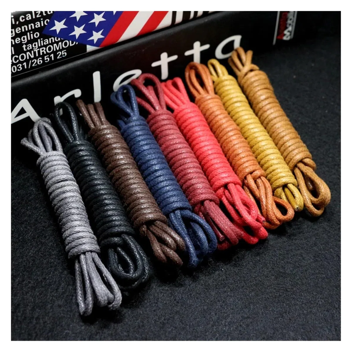 Cordones de zapatos planos, 1 par de cordones encerados de algodón, botas redondas, cordones for hombres, cordones redondos Oxford(Beige,120cm)