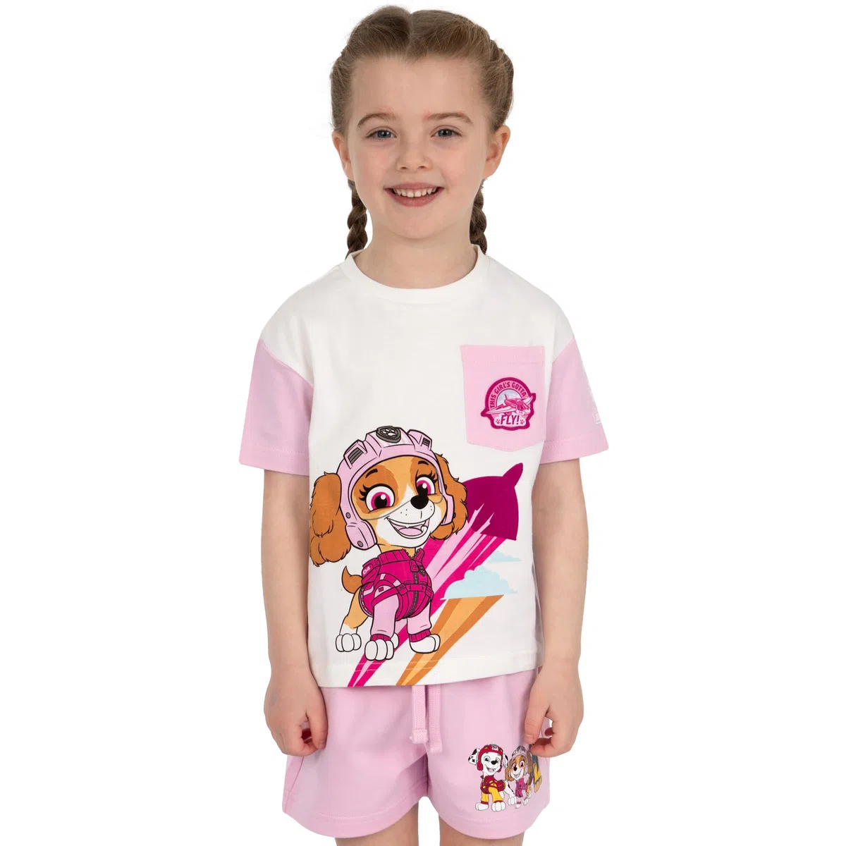 Paw Patrol Camiseta Ninas Y Shorts Ropa Niña De Skye | Set Camiseta Niño Y Pantalon Corto Niño Con Motivo Skye
