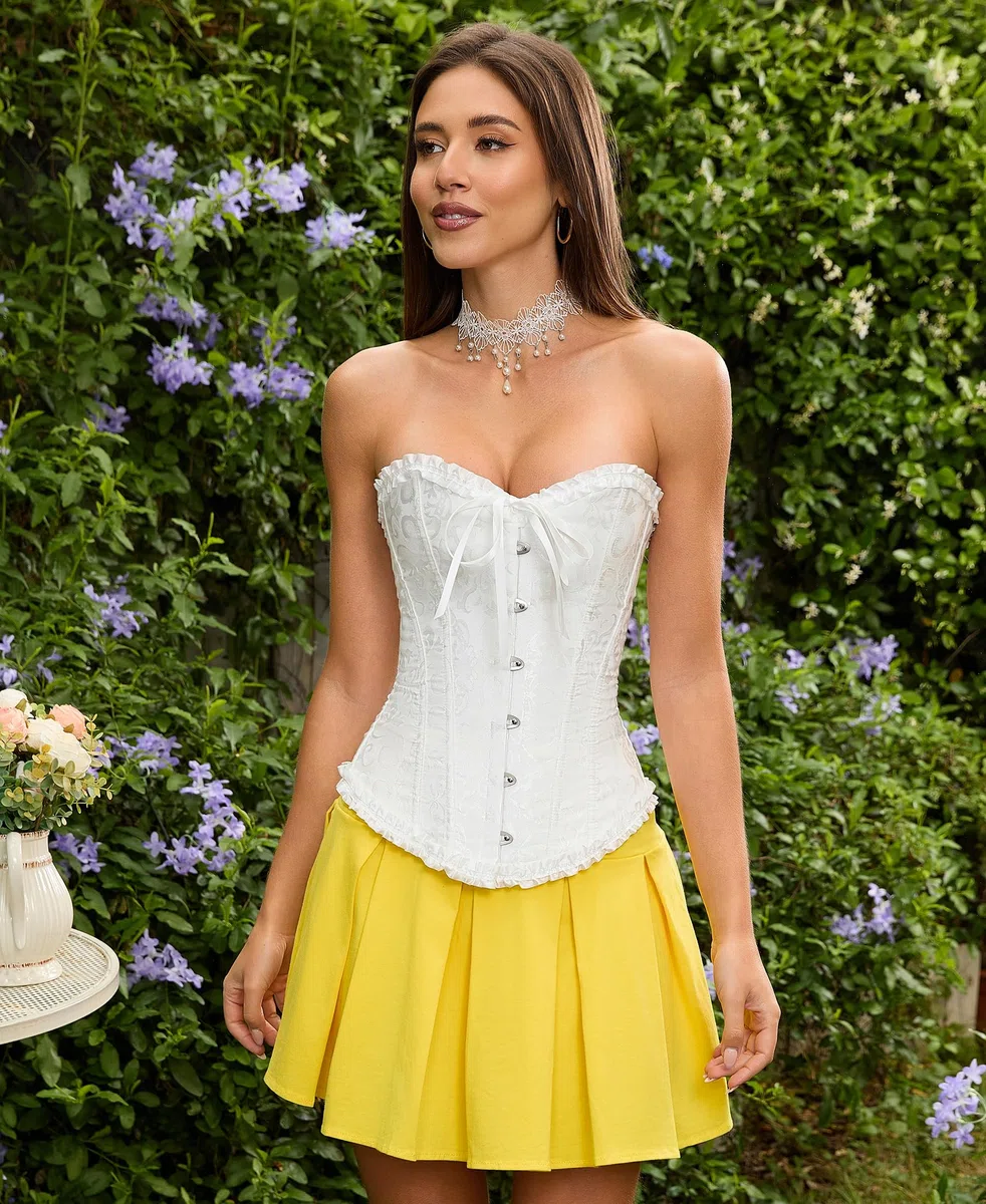 SZIVYSHI Corsé Overbust Jacquard Mujer
