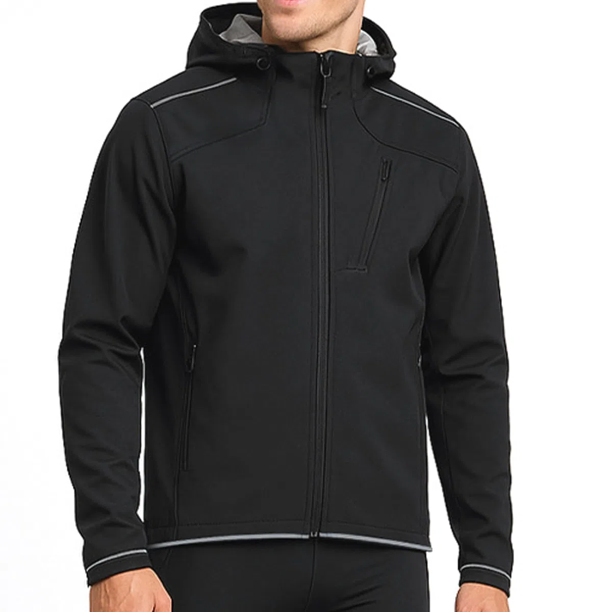 Chaqueta de Montar de Invierno Térmica con Diseño Reflectante para Ciclismo Al Aire Hombres Puños de Punto Transpirables Talla M/L/XL (L)