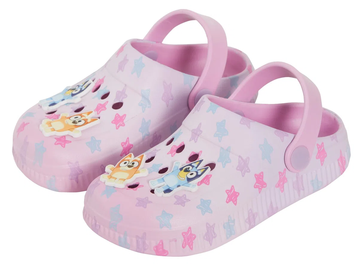 Bluey Zuecos Azules Rosados ​​para niños con dijes Sandalias para niñas Sandalias para Interior y Exterior con Tiras en el Tobillo Zapatos de Playa