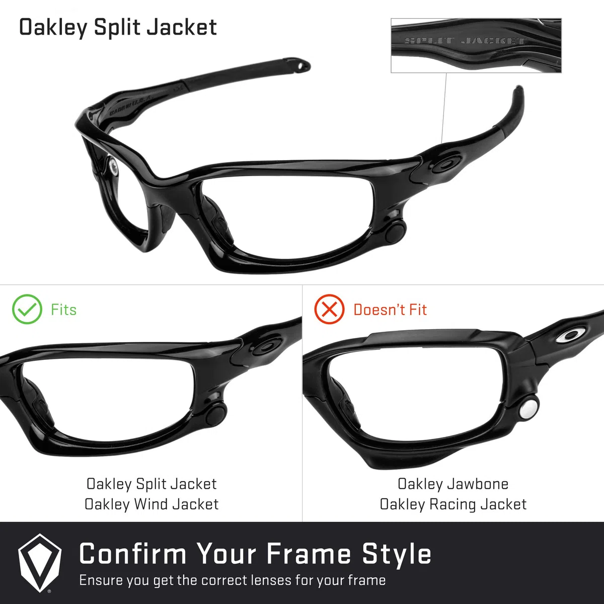 Revant Lentes de reemplazo compatibles con Oakley Split Jacket OO9099 | Compatible con OO9099, Polarizado disponible, 100 % protección UV, Resistente a impactos y arañazos, Ajuste preciso