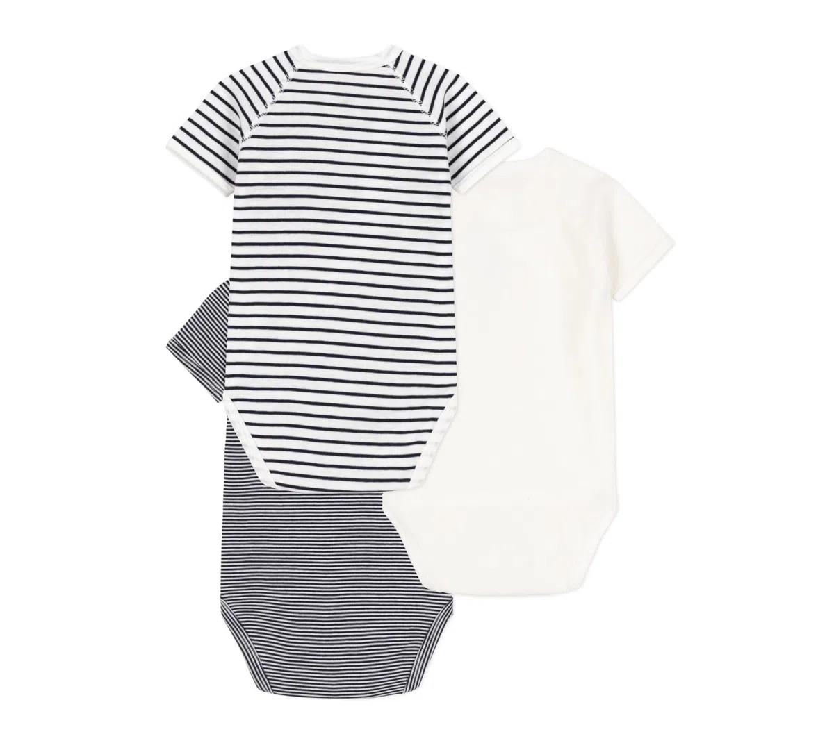 Petit Bateau A097h Body de Manga Corta para Recién Nacido Unisex bebé (Pack de 3)