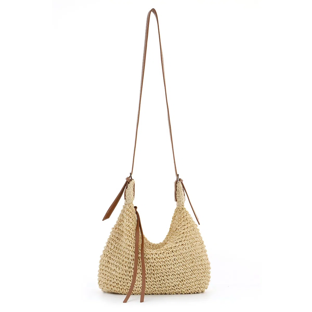 EVEOUT Bolso Bandolera de Rafia para Mujer Bolso Paja Tejido Liviano de Verano Boho para Playa Vacaciones Diario