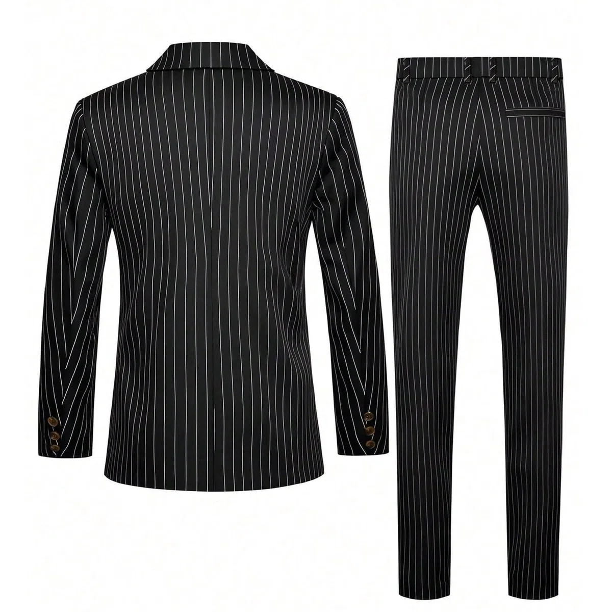Generisch Traje para hombre de 2 piezas, traje de Sakko a rayas, traje de hombre, corte ajustado, trajes elásticos para bodas, regulares, chaqueta moderna para negocios, ropa deportiva para novios