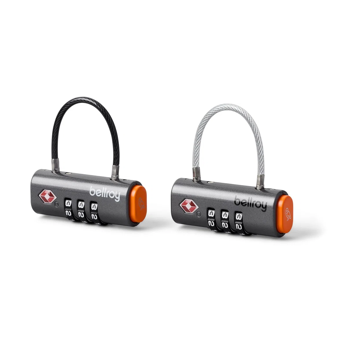 Bellroy Travel Lock Duo (Set de 2 Candados para equipaje TSA con combinación y ajuste flexible) - Graphite