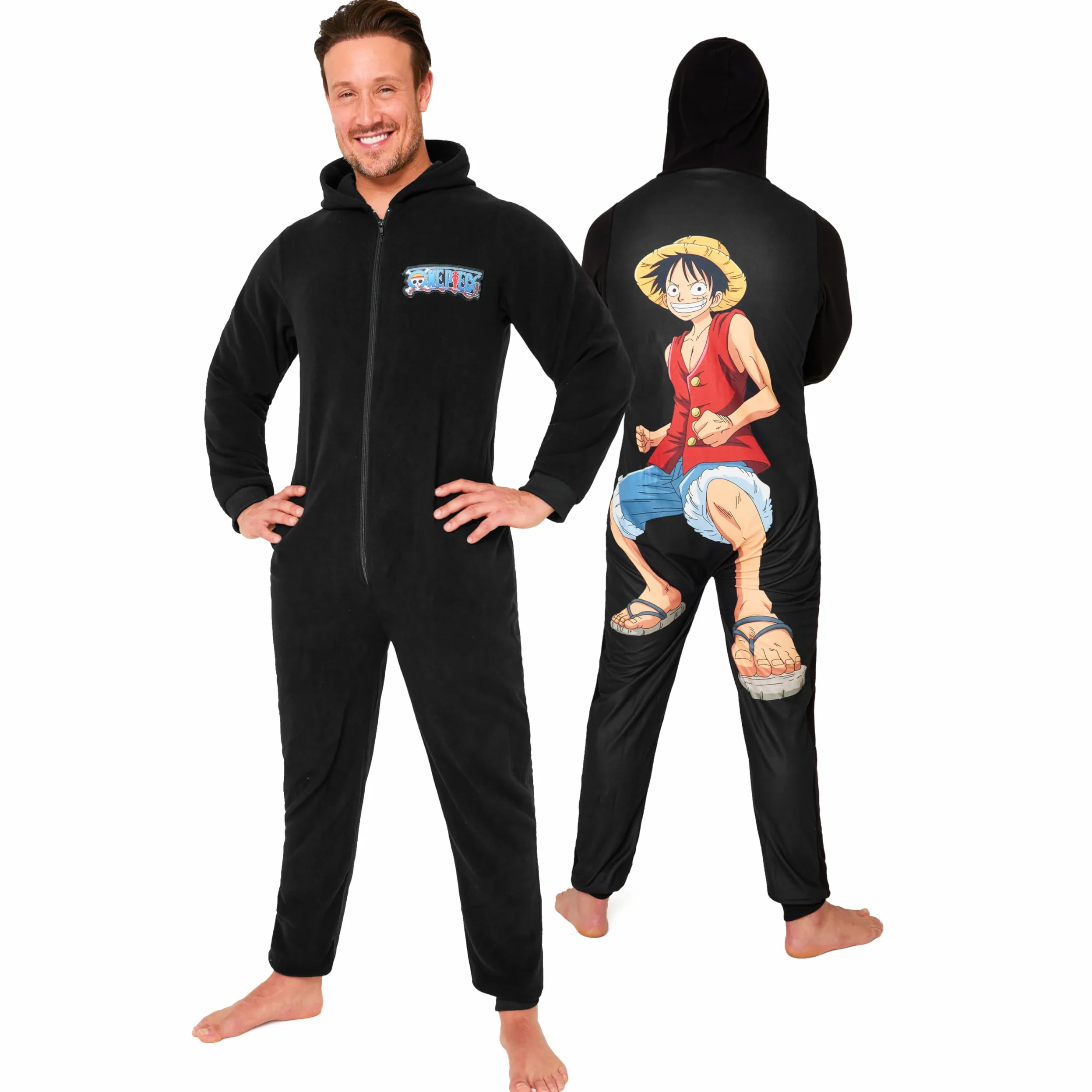 One Piece Pijama Hombre - Pijama Hombre Entero, Onesie Cierre Cremallera Completo, Talla S-3XL, Regalo Navidad