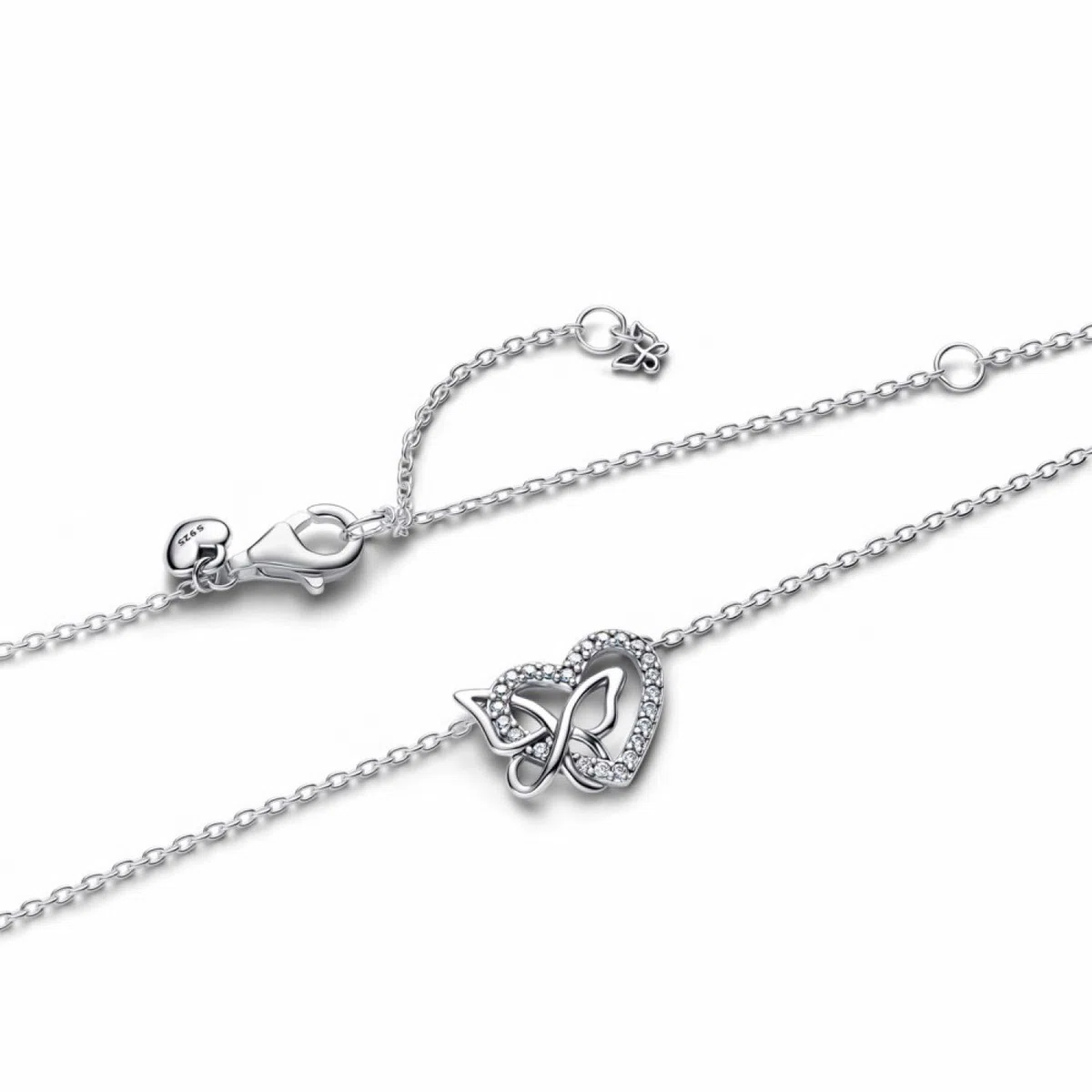PANDORA Collar 394477C01-45 corazón y mariposa
