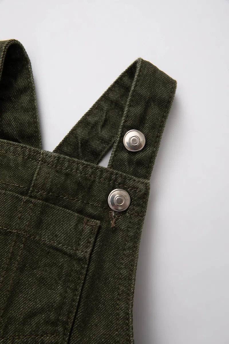 DeFacto Monos vaqueros para bebés niños: elegantes petos vaqueros para bebés niños, monos modernos para bebés, manga larga, verde, talla bebé