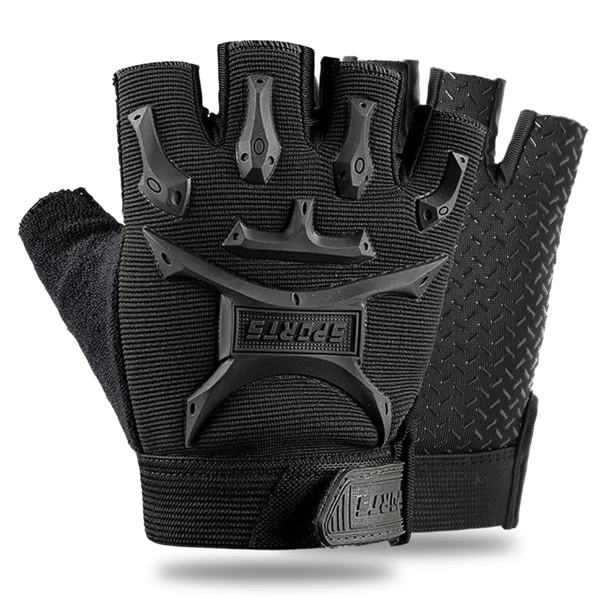 Guantes de Ciclismo de Medio Dedo para Niños, Guantes Deportivos Antideslizantes, Negro, Talla Única