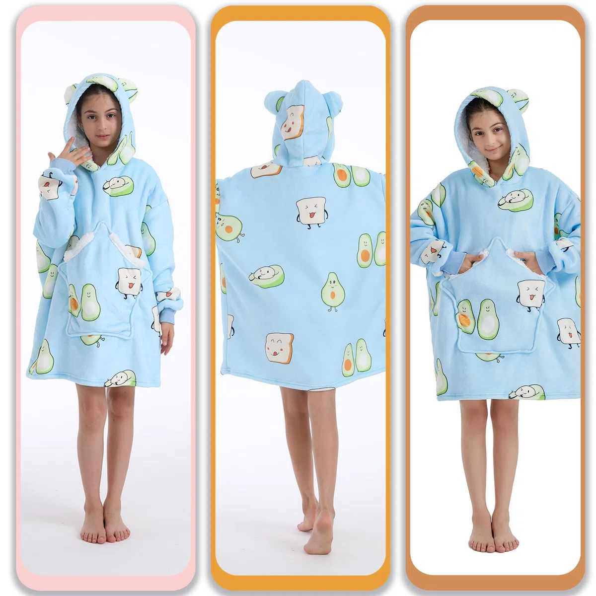 Manta con Capucha de Gran tamaño para Niños,Manta Térmica Súper Suave con Capucha,Manta con Capucha usables para Mayoría de los Niños y Adolescentes,Talla única