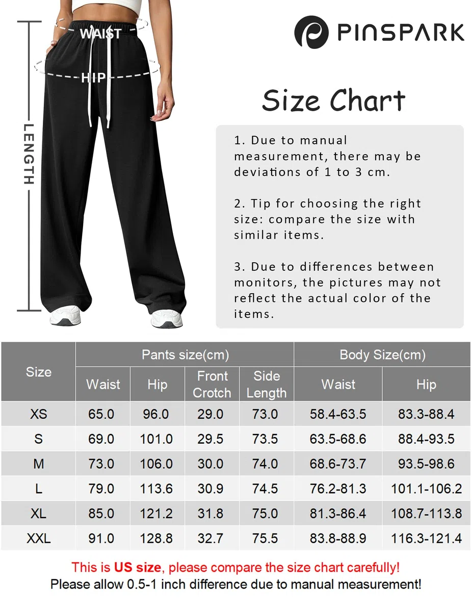 PINSPARK Pantalones de chándal para mujer, pantalones de deporte largos y holgados, pantalones de entrenamiento de cintura alta, pantalones de chándal sueltos con cintura elástica, pierna recta ancha