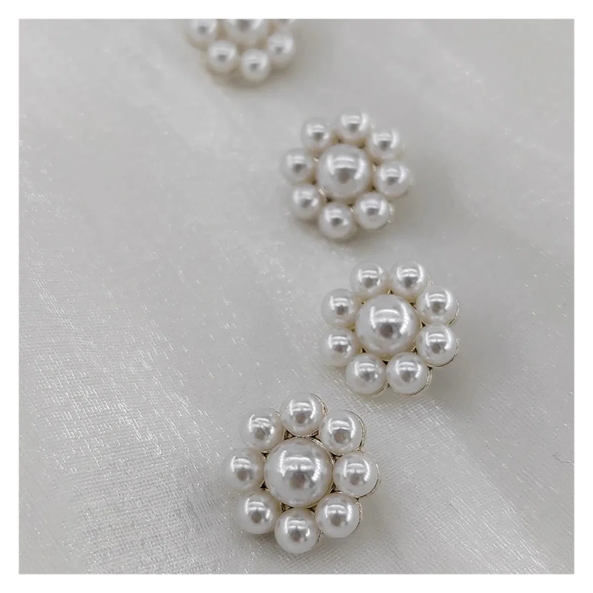 CVBFGH Botones Elegantes de imitación de Perlas de 15MM for Ropa, decoración de Moda, Hermosos Botones de Costura de Flores