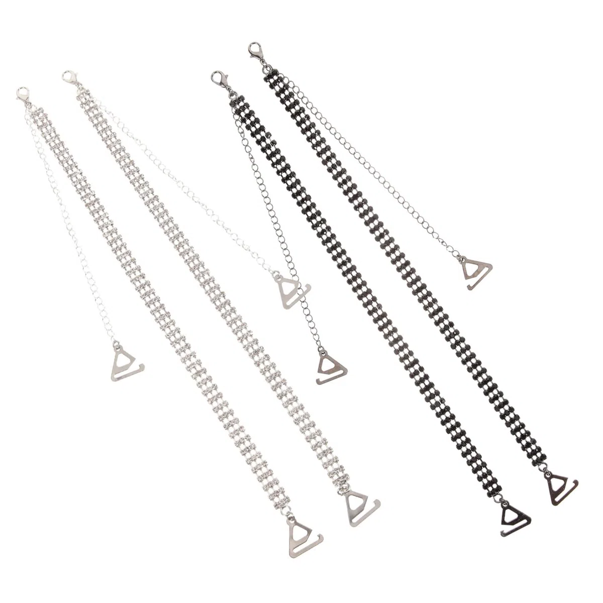 8pares De Hombro Rhinestones Para Sujetadores Straps Invisibles y Antideslizantes Para Bodas y Accesorios De Moda Para Mujeres