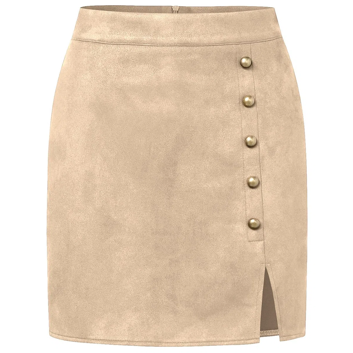 Mini falda de piel sintética para mujer, cintura alta, bodycon falda corta con cierre de metal, aspecto de cuero salvaje, elegante ajuste ceñido