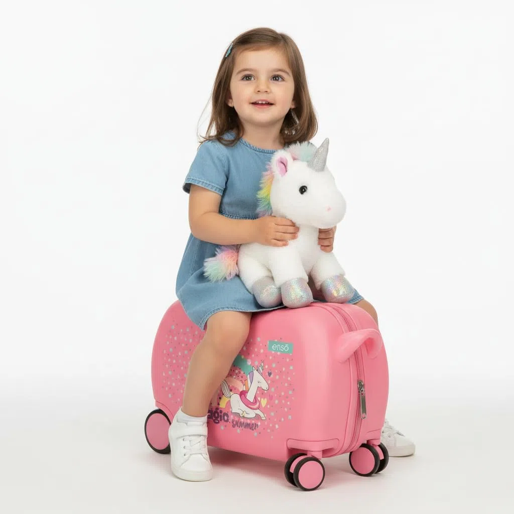 Enso Magic Summer Maleta Infantil, Fabricada en ABS, Ruedas Dobles de Giro multidireccional, Múltiples Formas de Usarlo