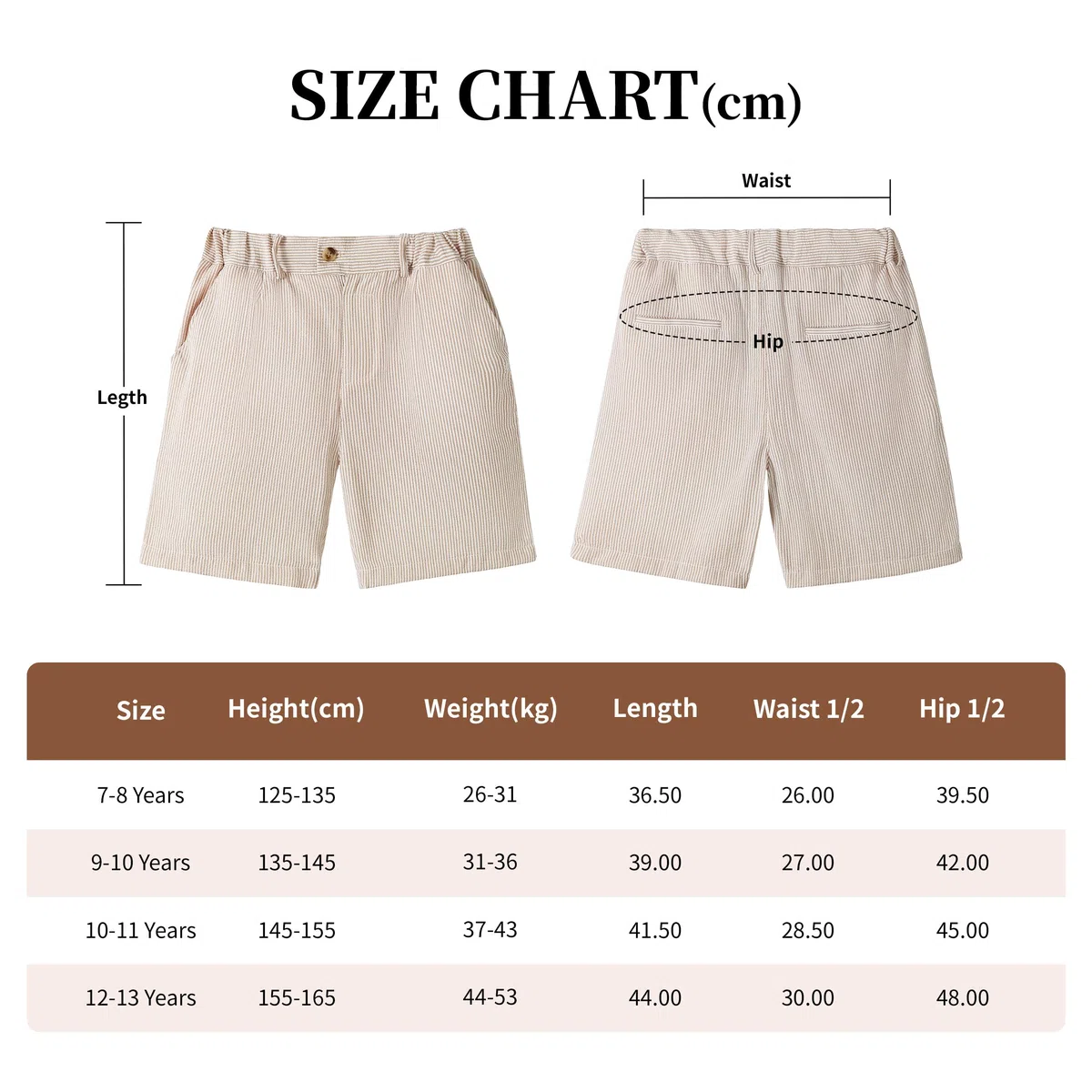 LOLANTA Pantalones Cortos de Seersucker Niños Shorts Elegantes y Ligeros de Mezcla de Algodón, Cintura Ajustable con Bolsillos para Playa, Bodas y Uso Diario