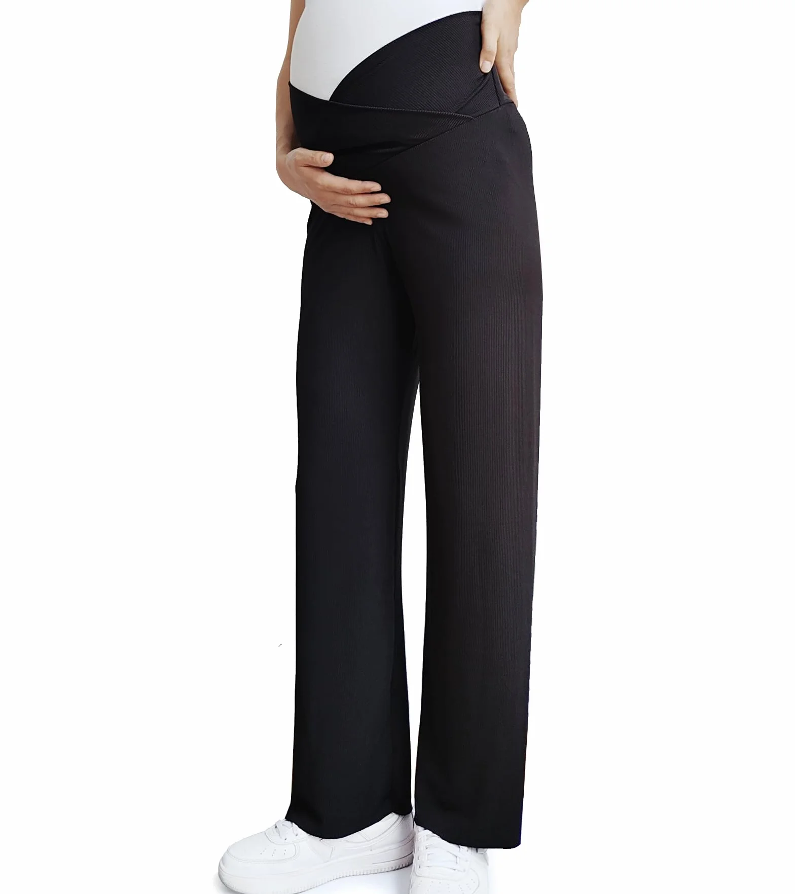 Pantalones Premamá de Pierna Ancha,Pantalones Largos Sueltos Casuales para Embarazo Trabajo Maternidad