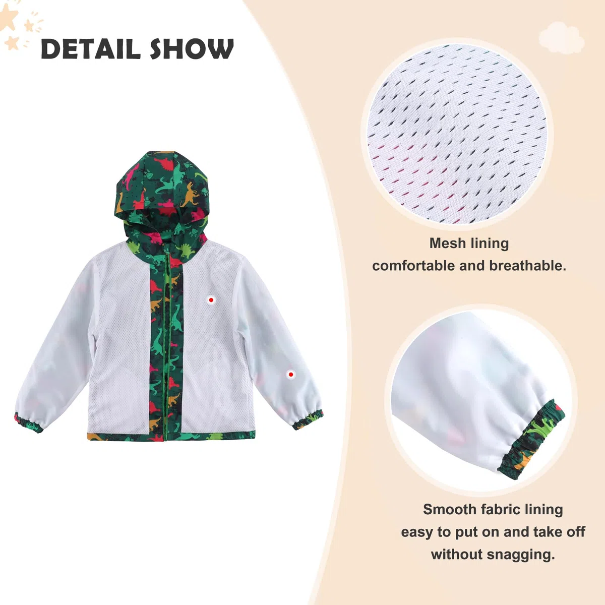 LACOFIA Chaqueta Impermeable para Niños Cazadora Cortavientos Abrigos con Capucha Chubasquero Ligero con Forro para Niños 3~12 años