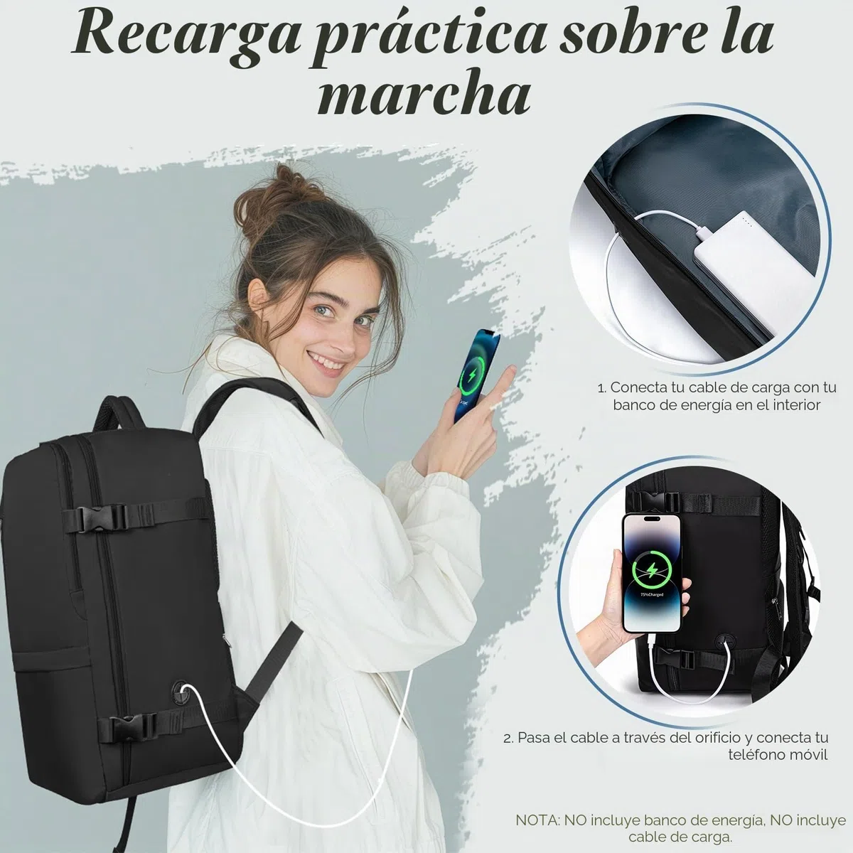 VMIKIV Mochila 40x30x20 para Ryanair 24L Mochila Viaje Cabina Avion 40x20x25 con Bolsillo Antirrobo Maleta 40x30x20 Equipaje de Mano Travel Backpack Hombre Mujer, Negro