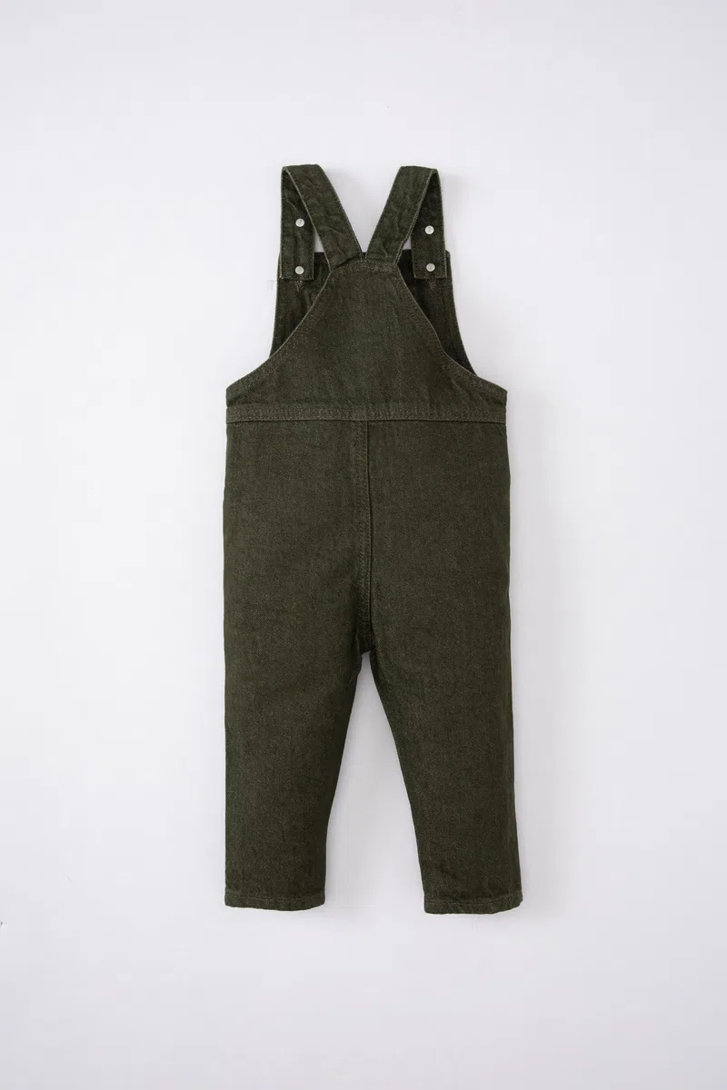 DeFacto Monos vaqueros para bebés niños: elegantes petos vaqueros para bebés niños, monos modernos para bebés, manga larga, verde, talla bebé