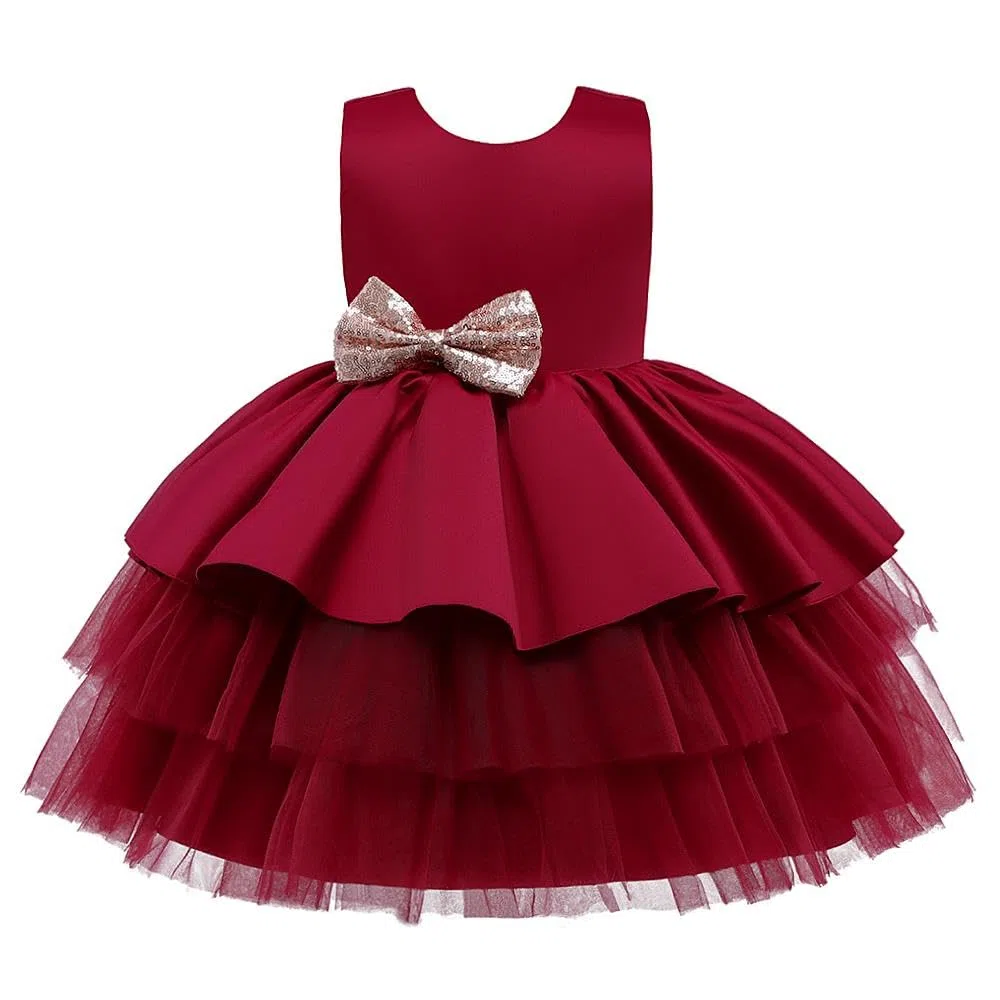 Lito Angels Vestido de Dama de Honor de Boda Vestido de Fiesta Elegante con Diadema para Bebe y Niñas Pequeñas