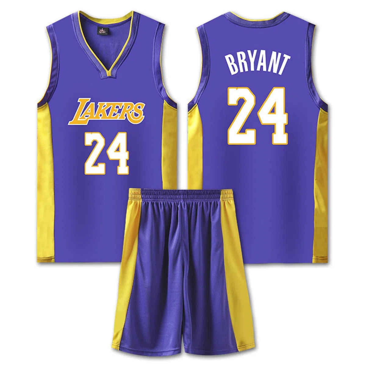 Conjunto Baloncesto Niño Número 24, Equipación Baloncesto Sin Mangas, Camiseta de Baloncesto + Pantalones Cortos para Niño y Niña Morado L,Tamaño: 26 (Altura:140-150 CM)