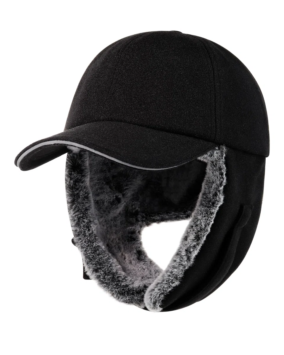 Gisdanchz Gorra Beisbol Invierno con Orejeras - Totalmente Forrada con Piel Sintétic