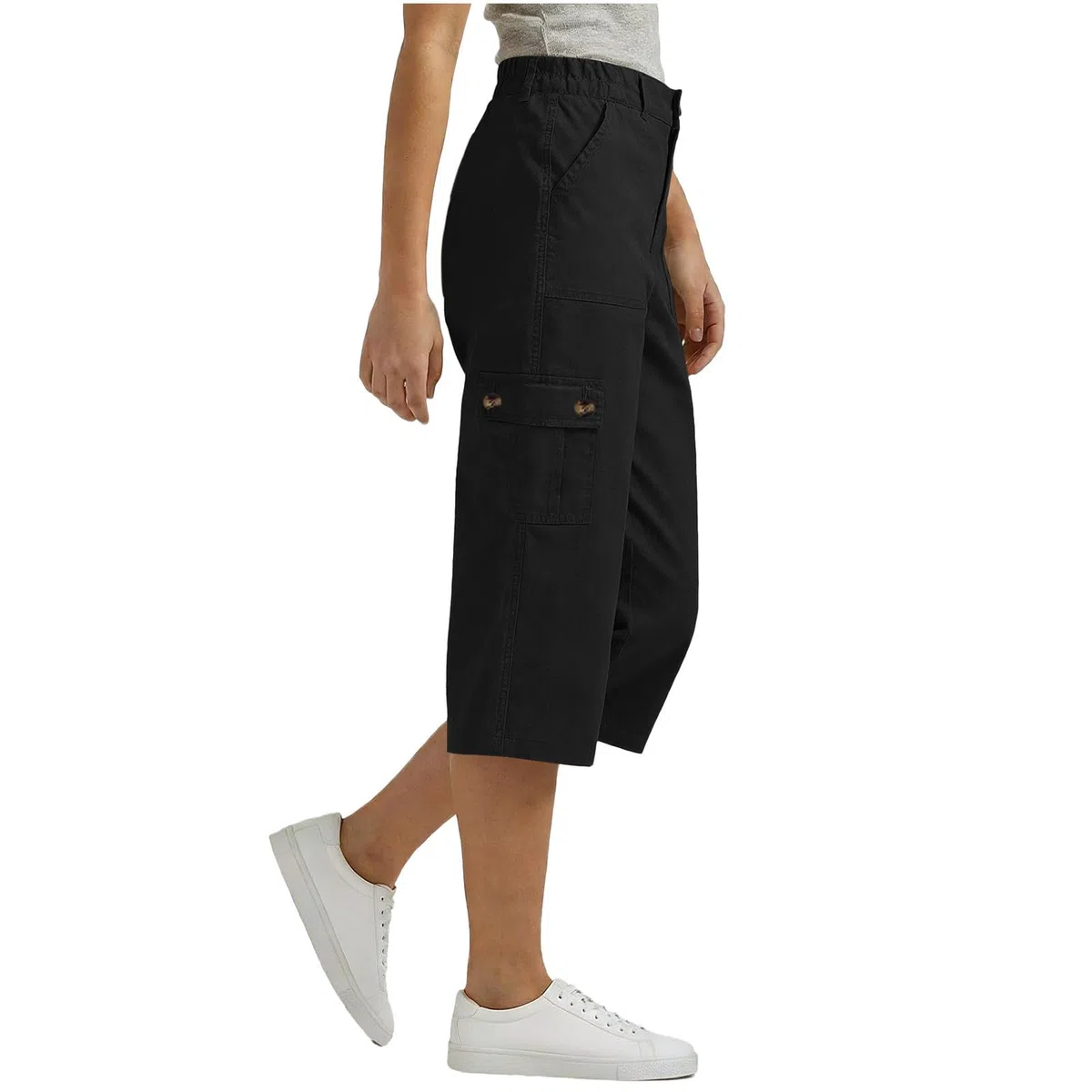Pantalones Cargo Mujer Capri Pantalón 3/4 Largo Ligero Verano Outdoor Pantalones de Senderismo Transpirable con Bolsillo Cremallera Shorts Cargo de Verano Ligeros Deportes