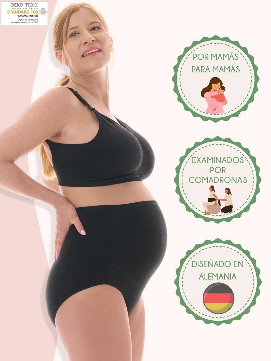 Herzmutter Bragas Premama - Algodón - Braguitas Embarazada - Bragas de Maternidad - Ropa Interior para Futura Mamá - Set de 1 y 3-5100