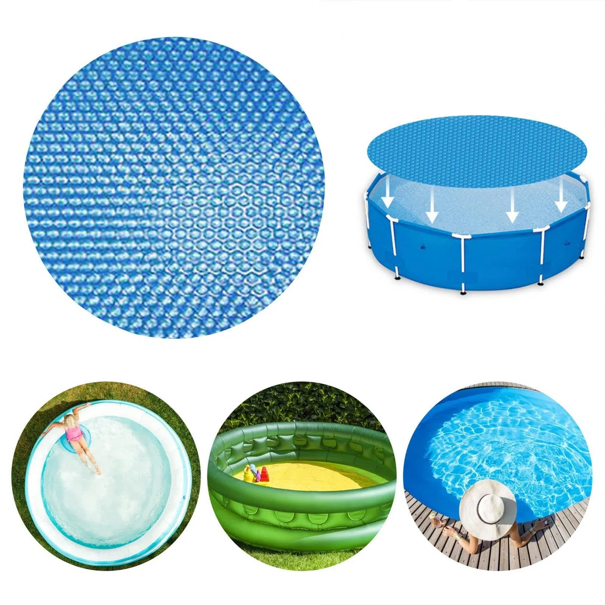 300 x 200 cm Cubierta De Piscina Solar De Natación - Cubierta Solar De Burbujas De Piscina | Protección Solar A Prueba De Lluvia Y Polvo De Polvo Aislamiento Térmico Cuttable para La Protección Solar