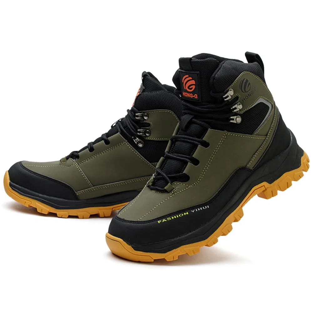 Zapatos de seguridad para hombre y mujer, S3, ligeros, impermeables, altos, antideslizantes, botas de seguridad con puntera de acero