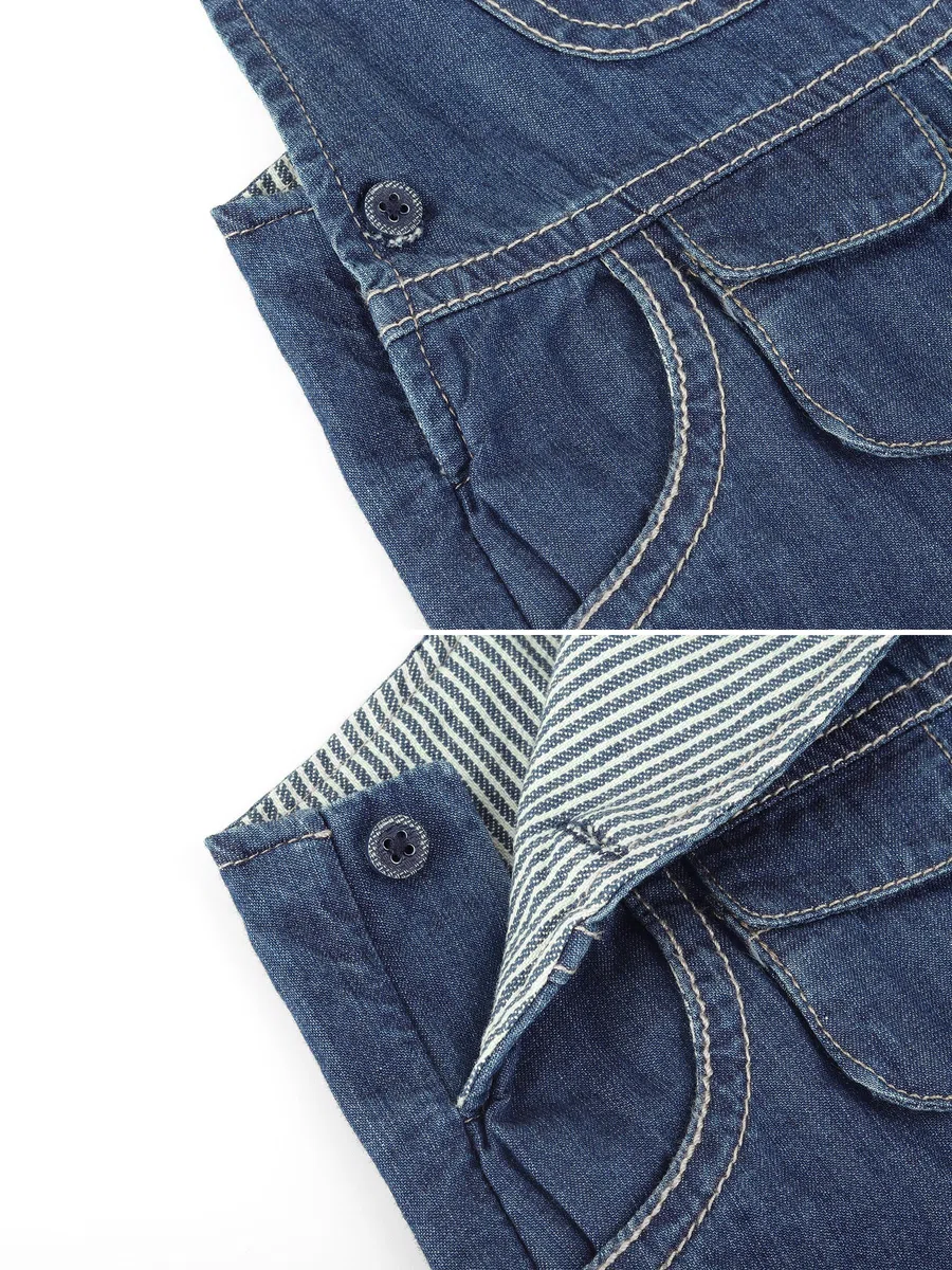 Bebé Niños Niñas Denim Pantalones de Peto Pantalón de Peto Vaqueros Overol Jeans con Tirante Algodón Suave Delgado para Primavera Verano - Cartoon Diseño Talla 56/62/68/74/80/86