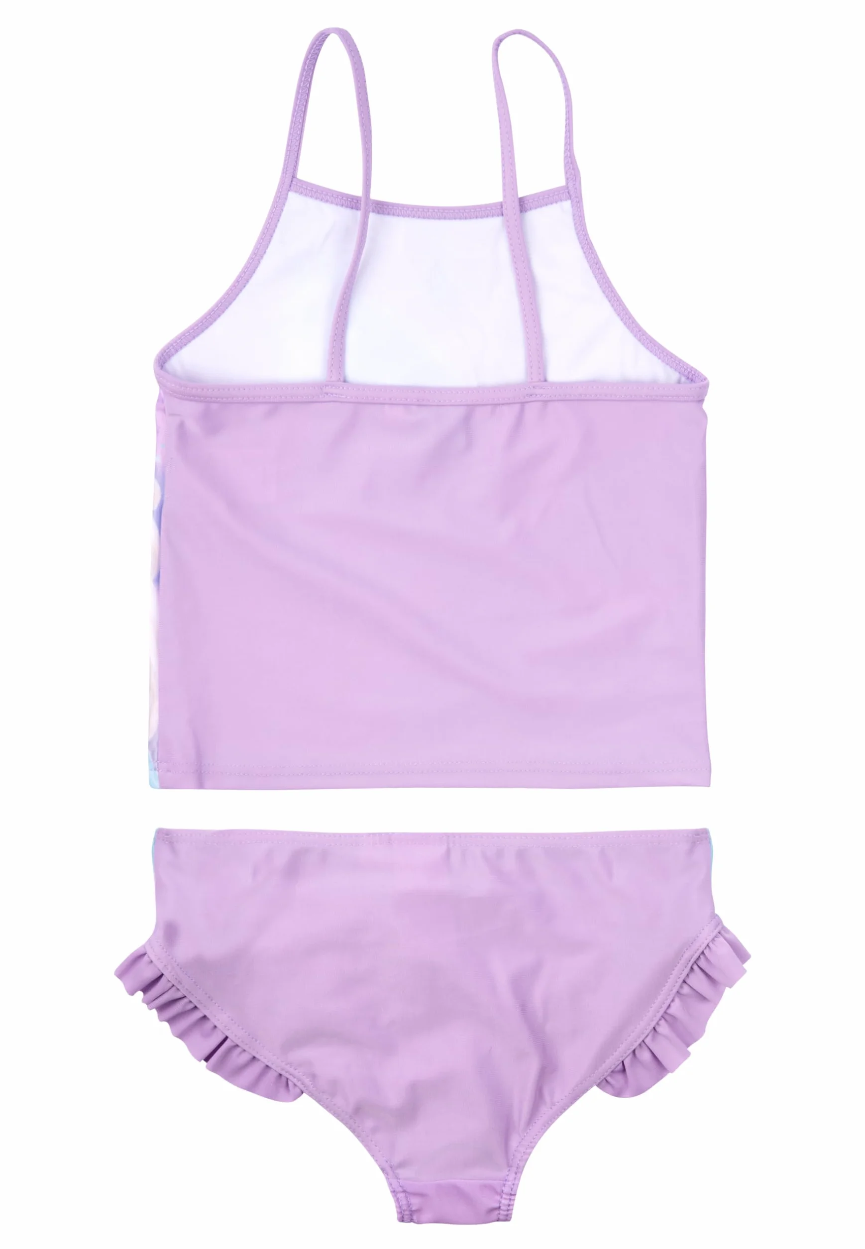 Disney Frozen Tankini con volantes para niña - Elsa Frozen - Traje de baño de dos piezas, color lila