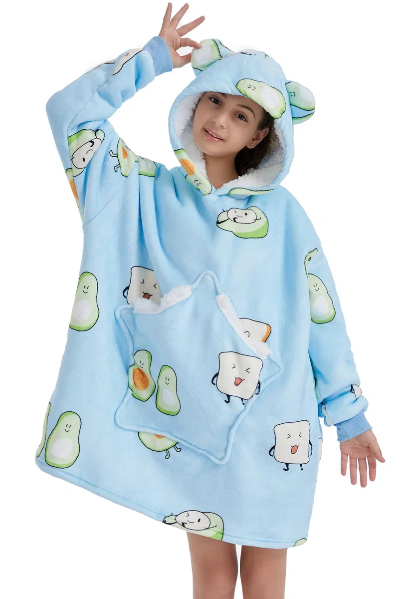 Manta con Capucha de Gran tamaño para Niños,Manta Térmica Súper Suave con Capucha,Manta con Capucha usables para Mayoría de los Niños y Adolescentes,Talla única