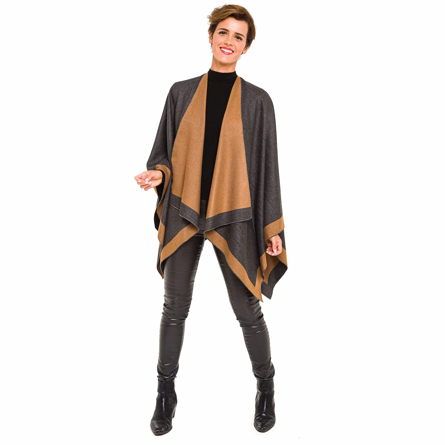 MELIFLUOS DESIGNED IN SPAIN Poncho Estola Capa para Mujer: Chal Elegante para Primavera Otoño e Invierno